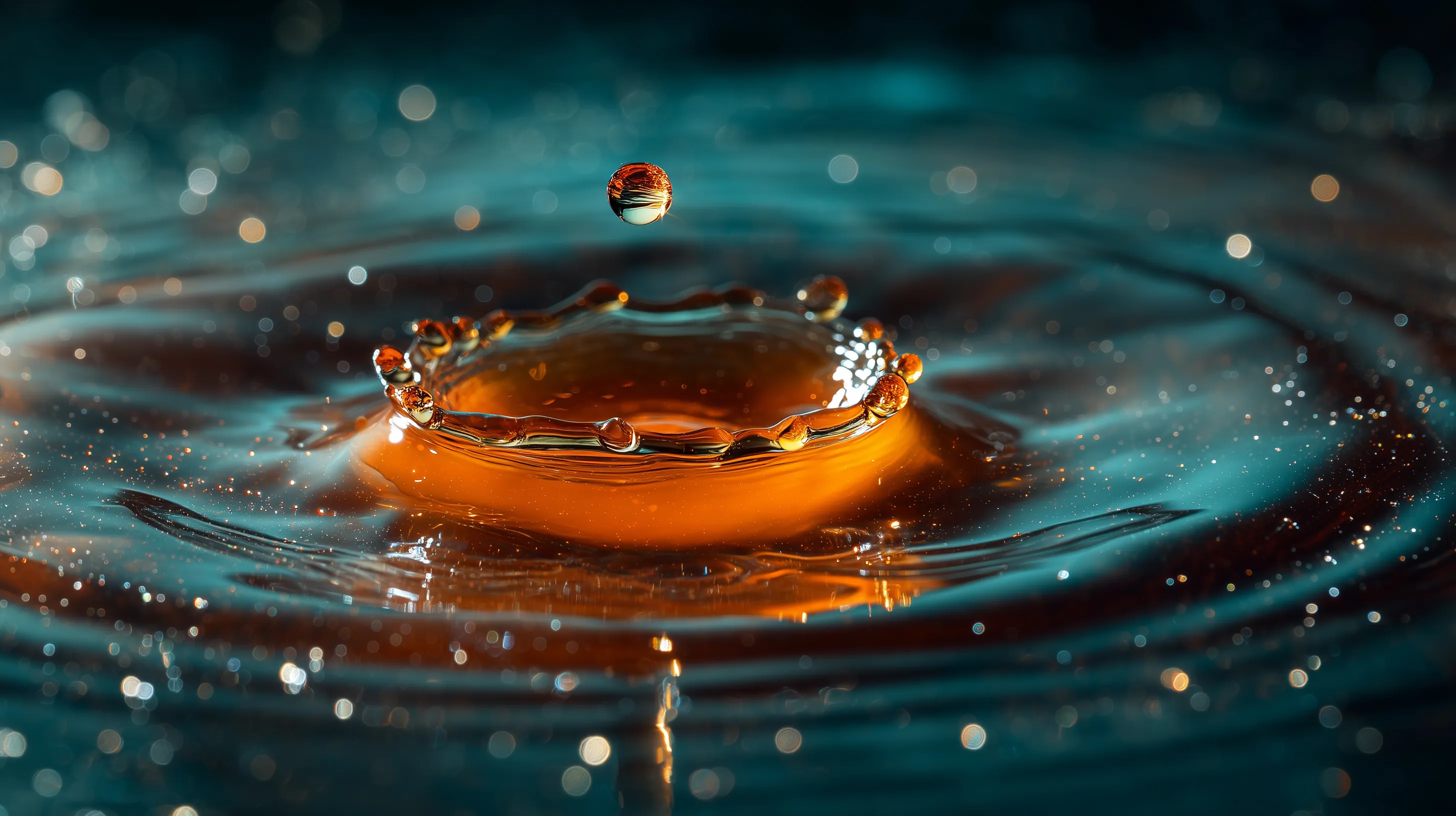 Water drop creating a ripple effect